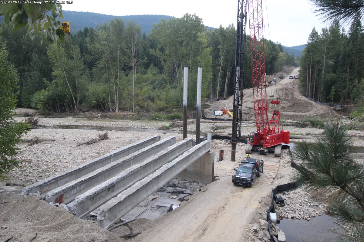 Latest webcam image from Libby Creek Bridge construction site